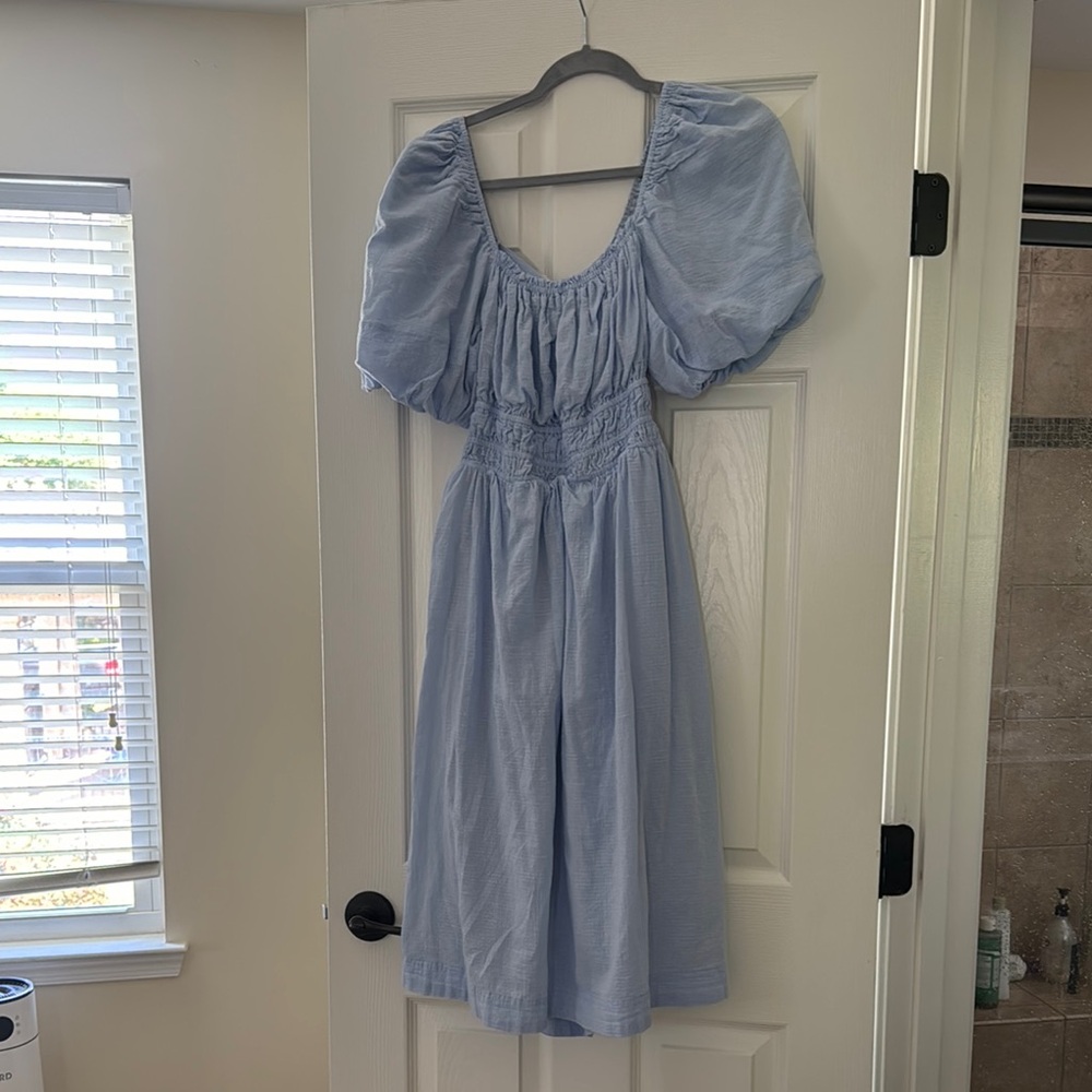 P Cill baby Blue Puff Sleeve Dress L